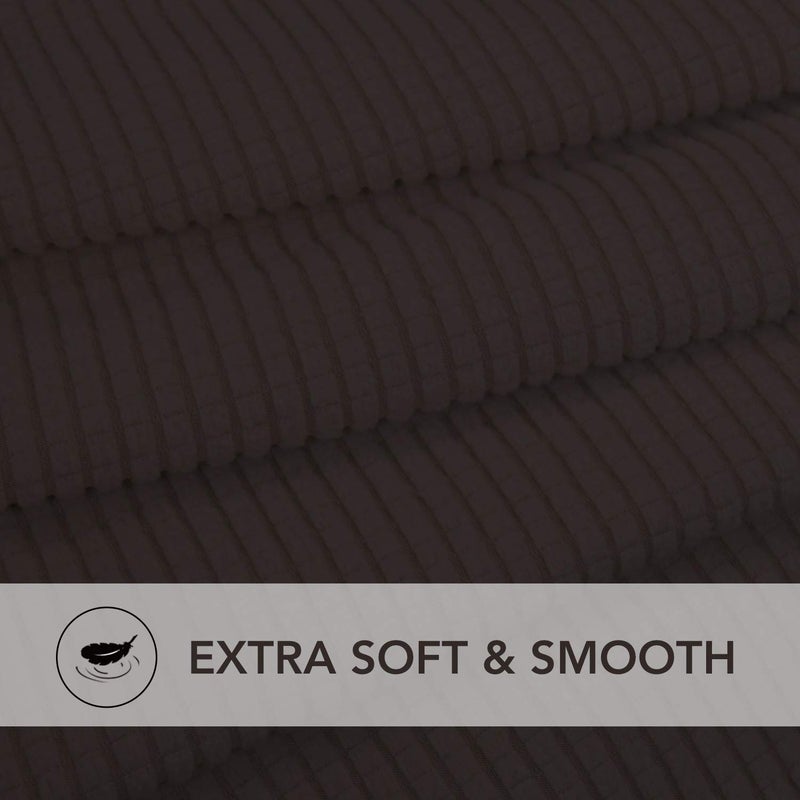 PureFit Stretch Loveseat Sofa Slipcover â€“ Spandex Jacquard Non Slip Soft Couch Sofa Cover, Washable Furniture Protector with Non Skid Foam and Elastic Bottom for Kids (Loveseat, Chocolate) - Image 5